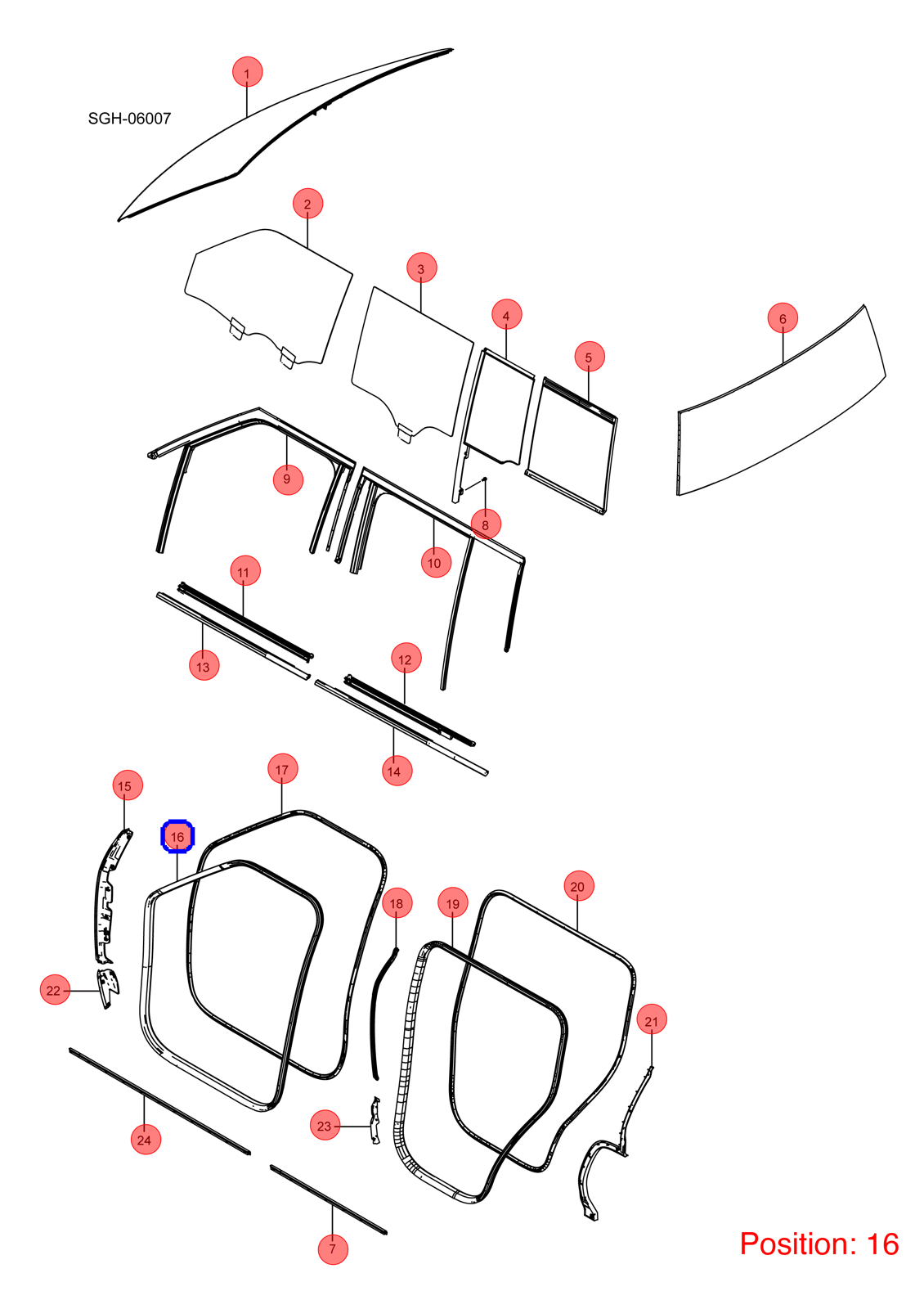 BYD Door weatherstrip OEM 1363138800 SGH6107112 FOR YANGWANG 1363138800-BYD_OEM
