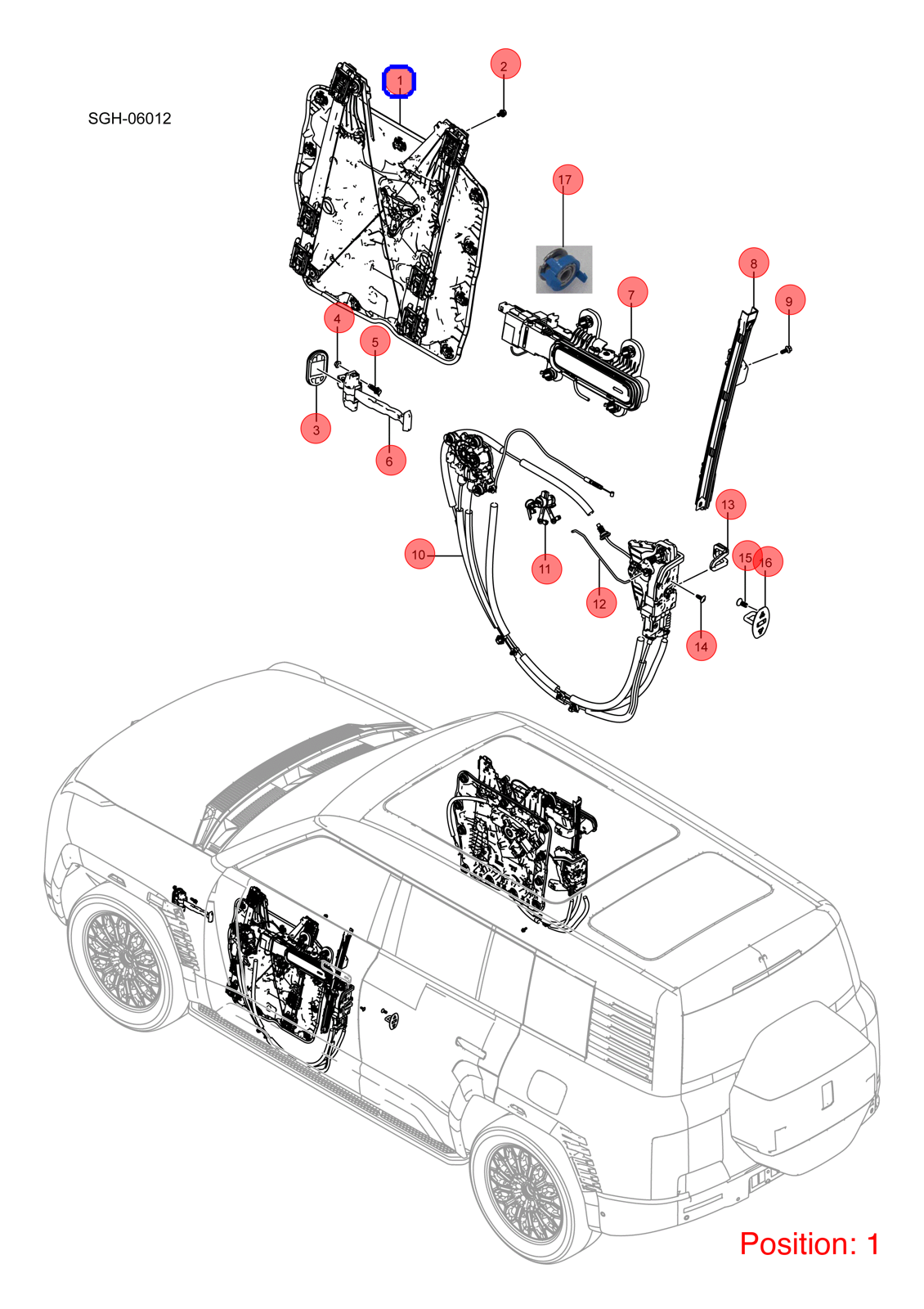 BYD Rear Left Door Window Regulator OEM 1363584000 SGH6104209 FOR YANGWANG 1363584000-BYD_OEM