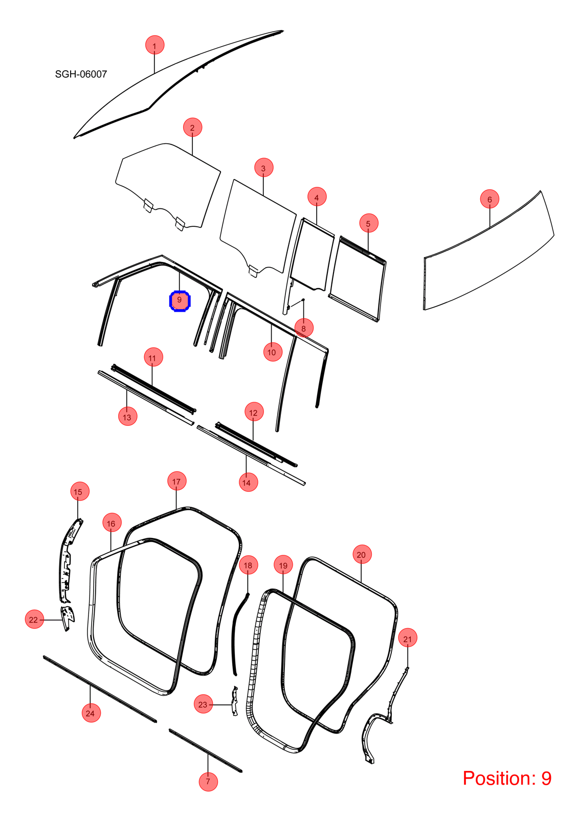 BYD Door glass lift rubber strip OEM 1363586900 SGH6107114 FOR YANGWANG 1363586900-BYD_OEM