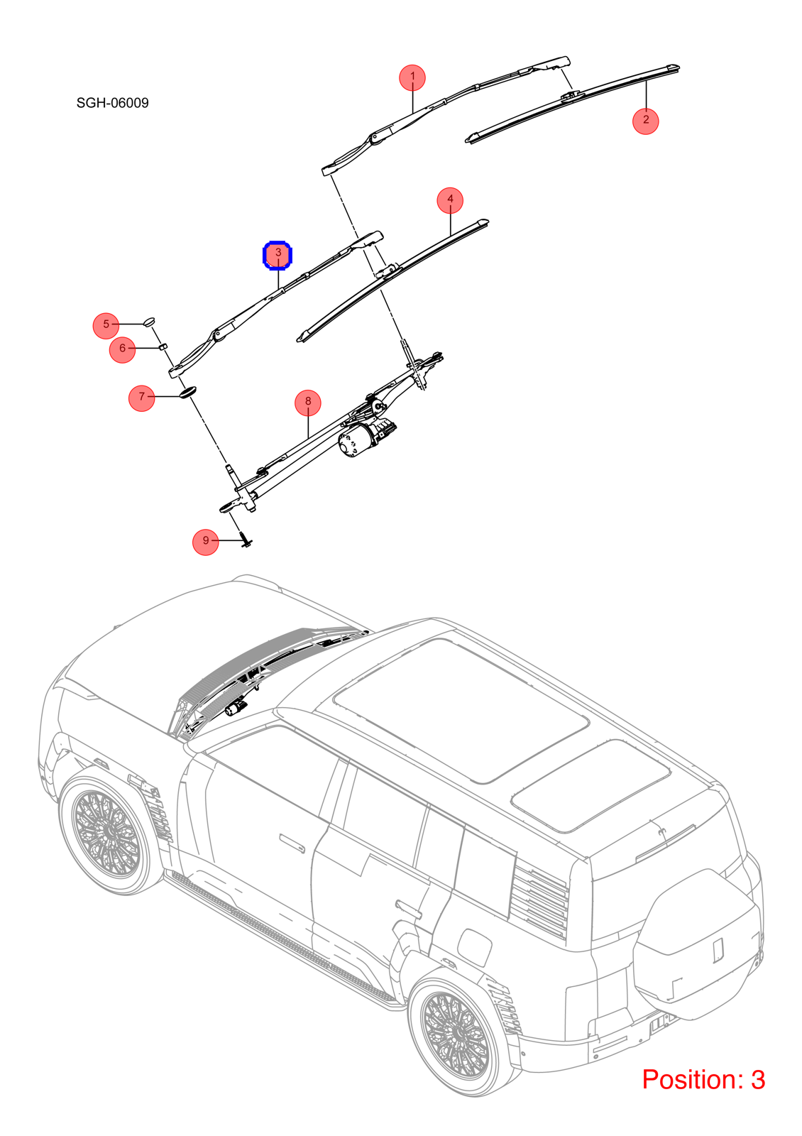 BYD Wiper arm OEM 1363992600 SGH5205120 FOR YANGWANG 1363992600-BYD_OEM