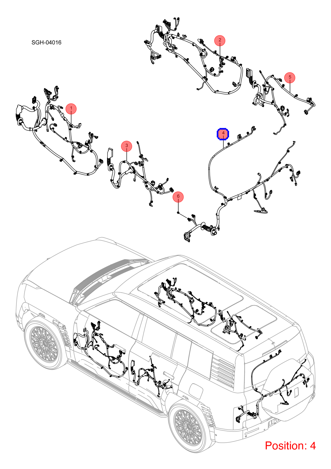 BYD Tailgate wiring harness OEM 1364095100 SGHA4002700C FOR YANGWANG 1364095100-BYD_OEM