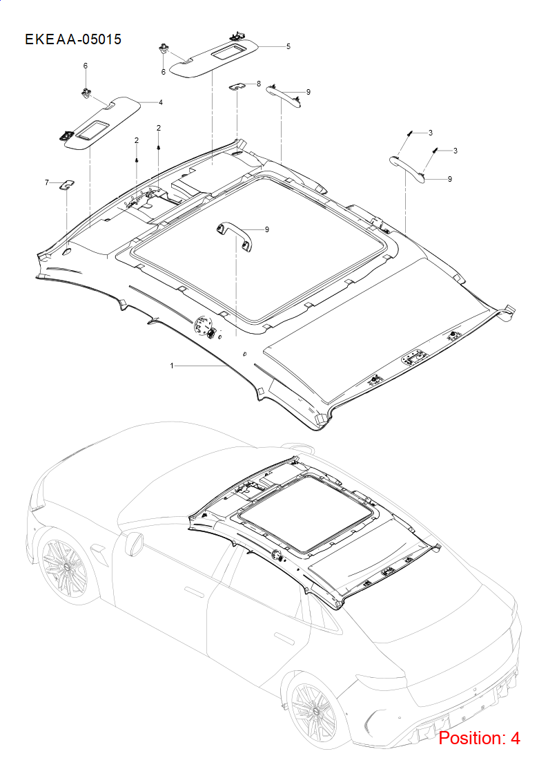 BYD Sun visor OEM 1364206700 HC8204010C FOR Seal 1364206700-BYD_OEM