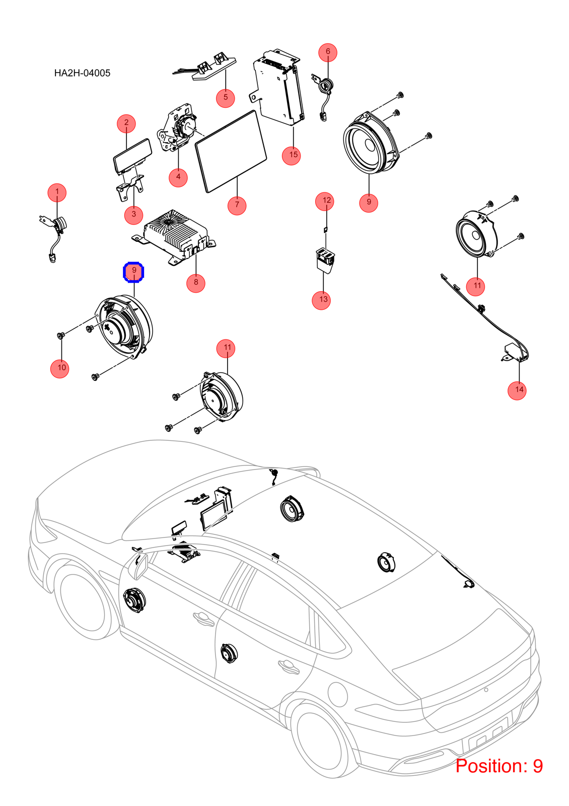 BYD Door speaker OEM 1367088600 HA2E7911210A FOR Qin KING Chazor Seal5 Destroyer 1367088600-BYD_OEM