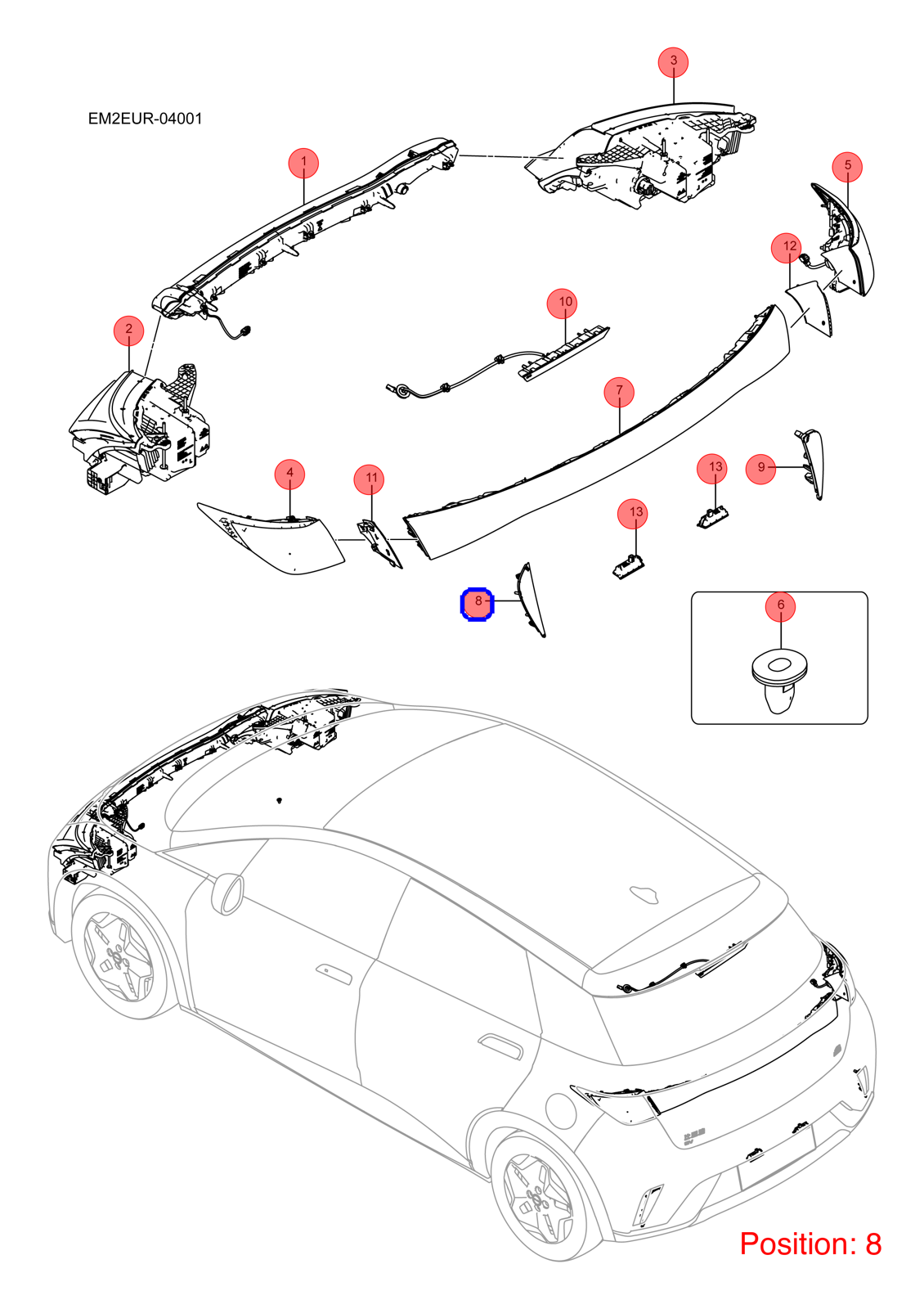 BYD Bumper lights OEM 1369831400 EM2EU4135100 FOR Dolphin 1369831400-BYD_OEM
