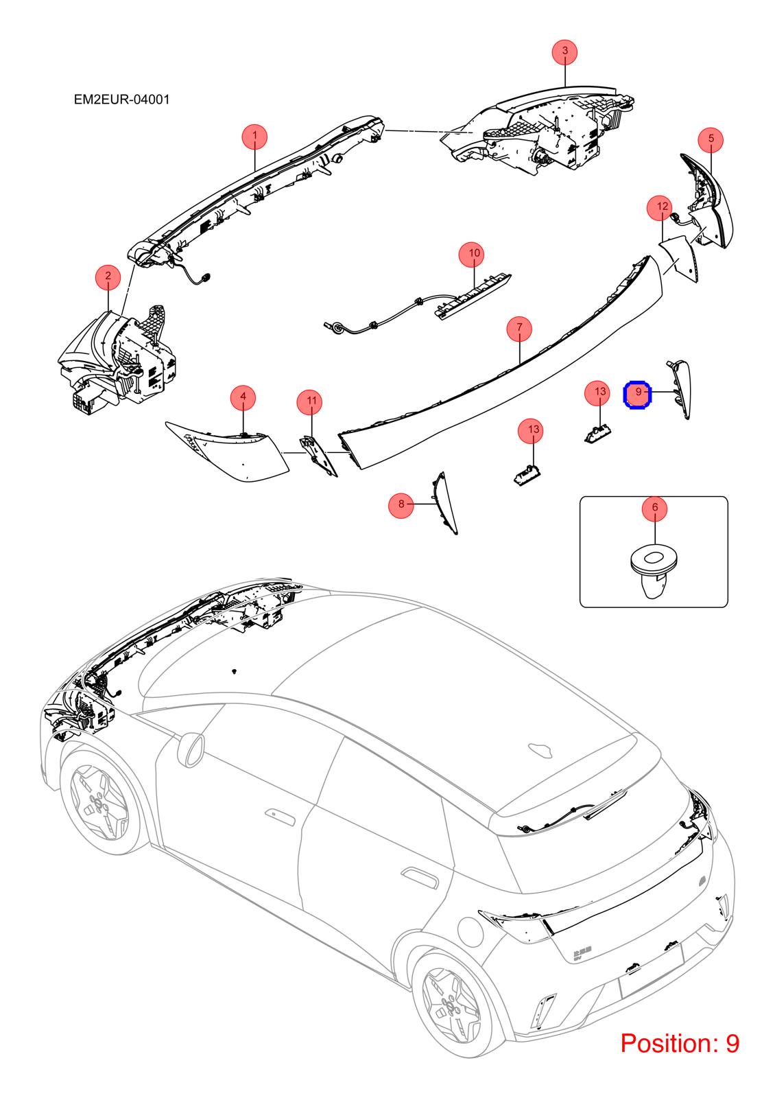 BYD Bumper lights OEM 1369835300 EM2EU4135200 FOR Dolphin 1369835300-BYD_OEM