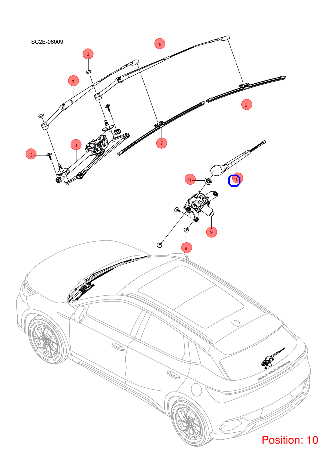 BYD Wiper blade OEM 1373308900 SC2EM6310200 FOR Atto3 Yuan 1373308900-BYD_OEM