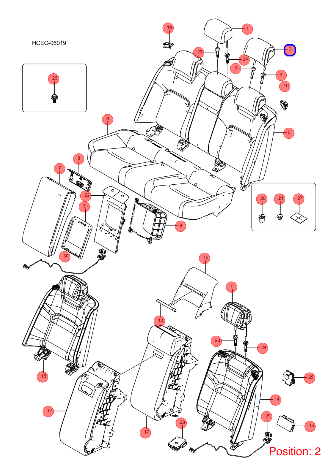 BYD Seat headrest OEM 1374091900 HC700801000ZA3 FOR Han 1374091900-BYD_OEM