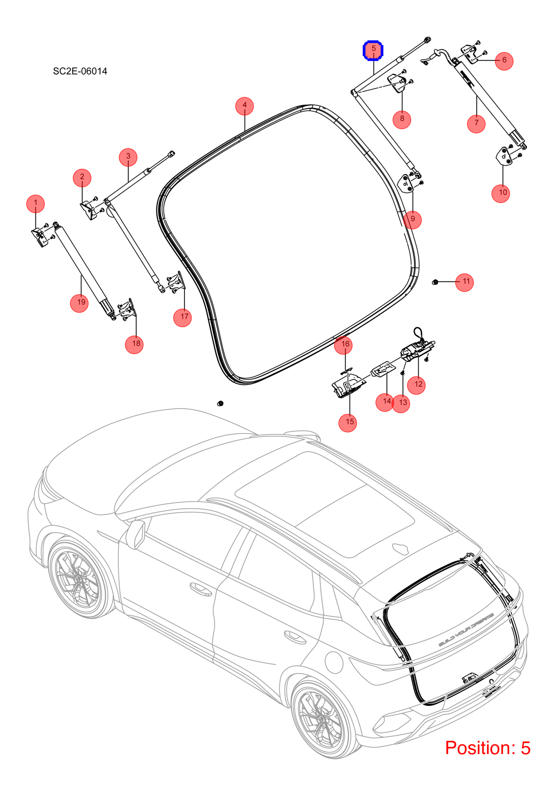 BYD Tailgate Lift Support OEM 1374218300 SC2EM6309112 FOR Atto3 Yuan 1374218300-BYD_OEM