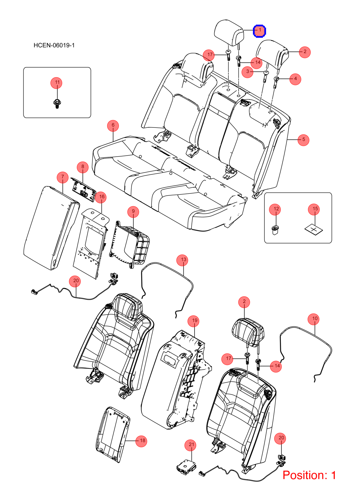 BYD Seat headrest OEM 1374358400 HCEF7008030A00ZA3 FOR Han 1374358400-BYD_OEM