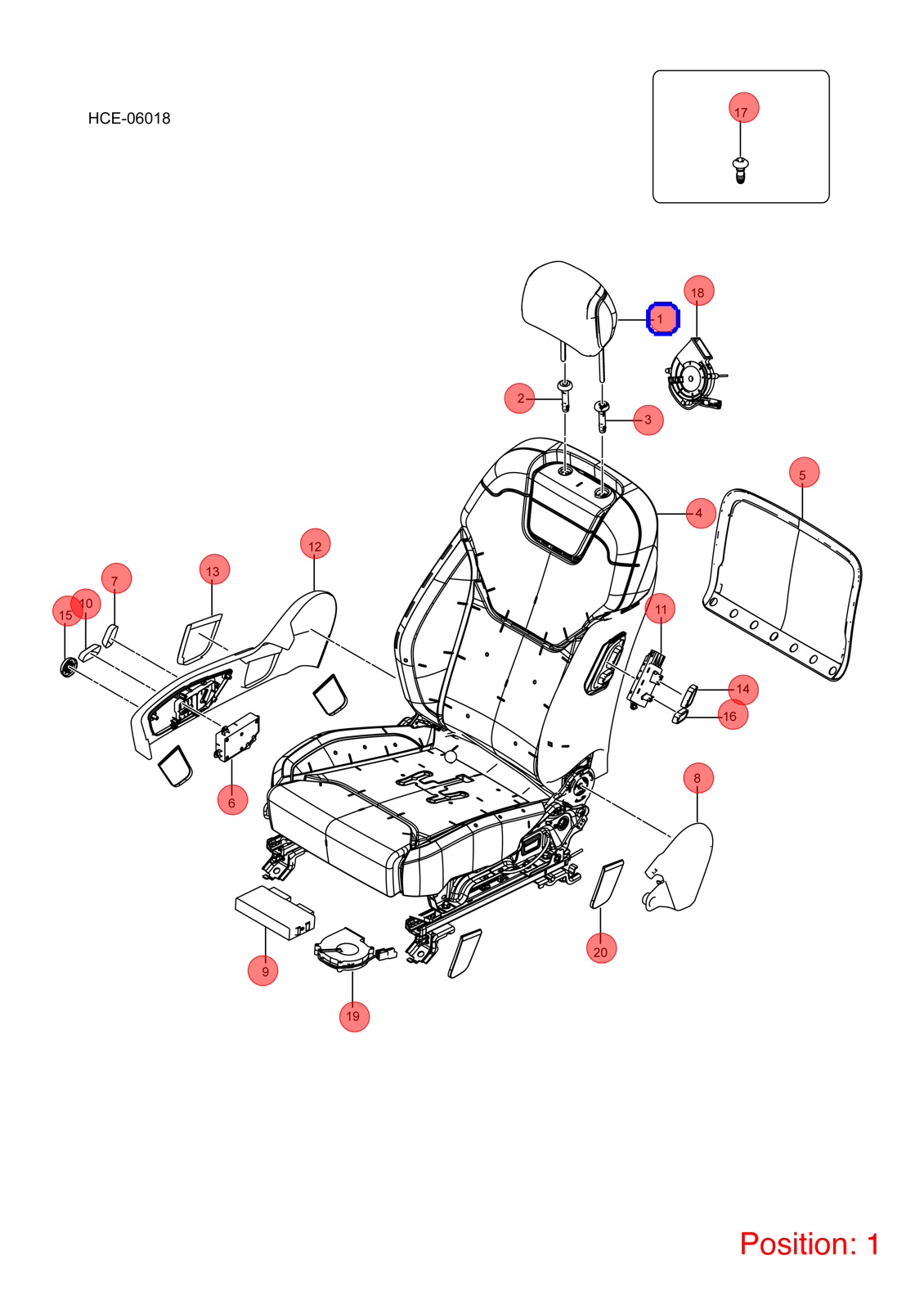 BYD Seat headrest OEM 1375846500 HC6808010U00KF FOR Han 1375846500-BYD_OEM
