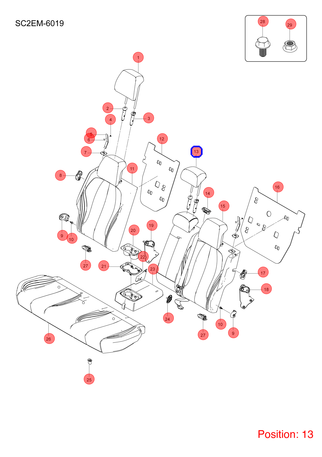 BYD Seat headrest OEM 1377457800 SC2EM7008030 FOR Atto3 Yuan 1377457800-BYD_OEM