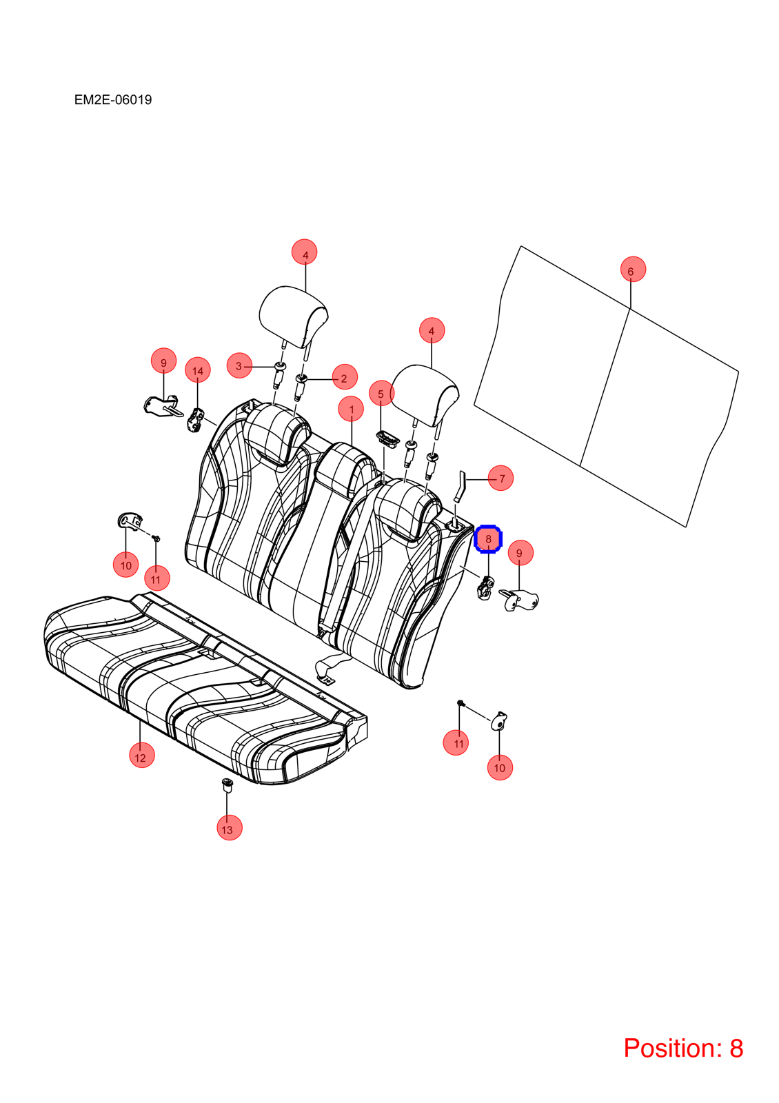 BYD Seat lock mechanism OEM 1379461000 EM2E7005670A FOR Dolphin 1379461000-BYD_OEM