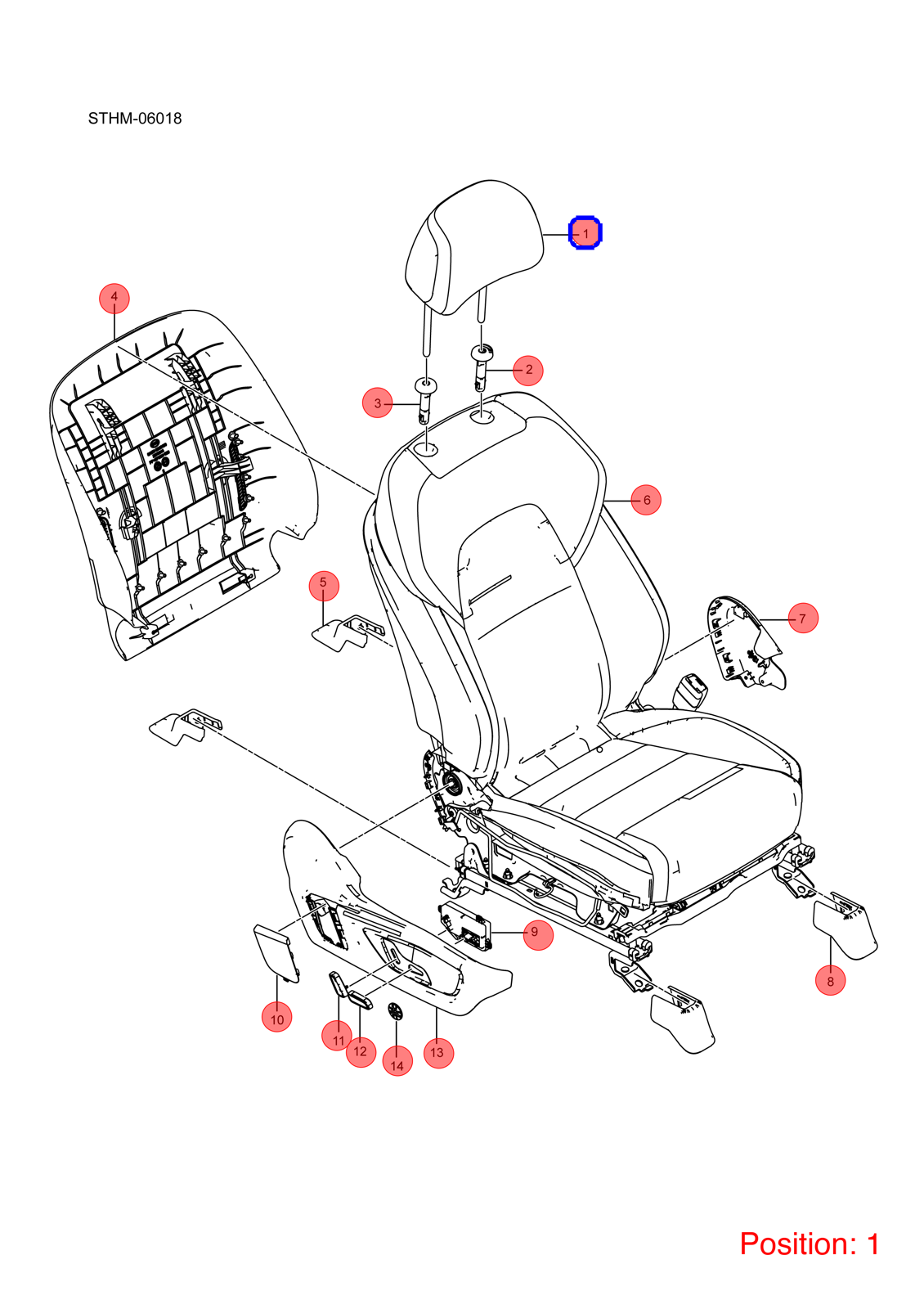 BYD Seat headrest OEM 1381258100 ST6808010A00ZA3 FOR Tang 1381258100-BYD_OEM