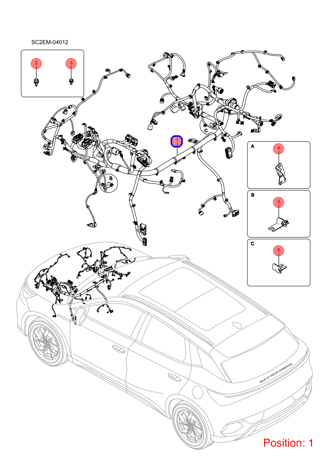 BYD Engine compartment wiring harness OEM 1381393000 SC2EM4011100AD1 FOR Atto3 Yuan 1381393000-BYD_OEM