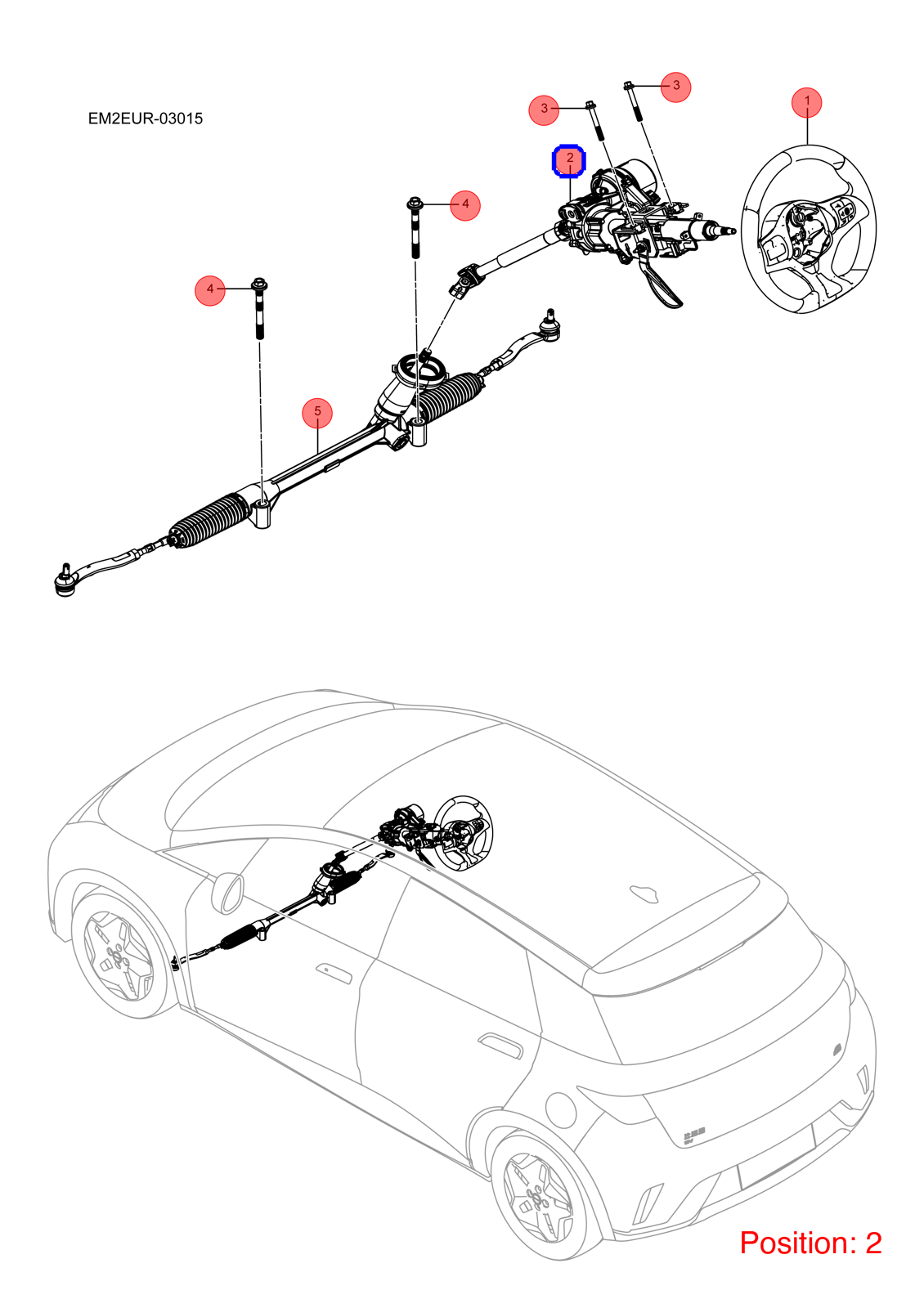 BYD Steering column OEM 1382034800 EM2EUR3414010A FOR Dolphin 1382034800-BYD_OEM