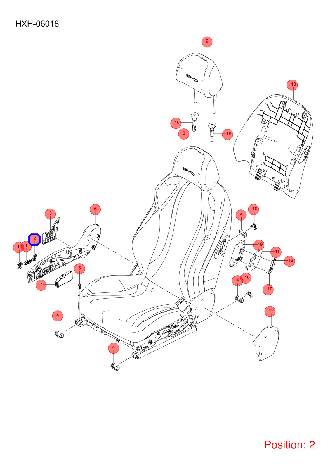 BYD Seat adjustment switch OEM 1383531900 EKEA3743812 FOR Seal 1383531900-BYD_OEM