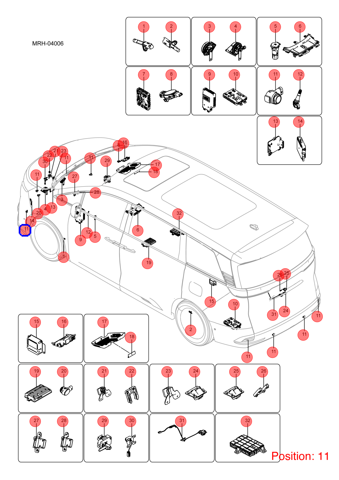 BYD Parking Sensor OEM 1384163800 MRH3603300G00LAY FOR DENZA 1384163800-BYD_OEM