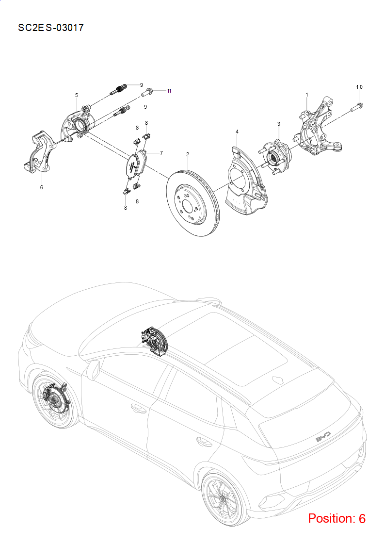 BYD Brake caliper bracket OEM 1384471400 SC2EM3501610 FOR Atto3 Yuan 1384471400-BYD_OEM