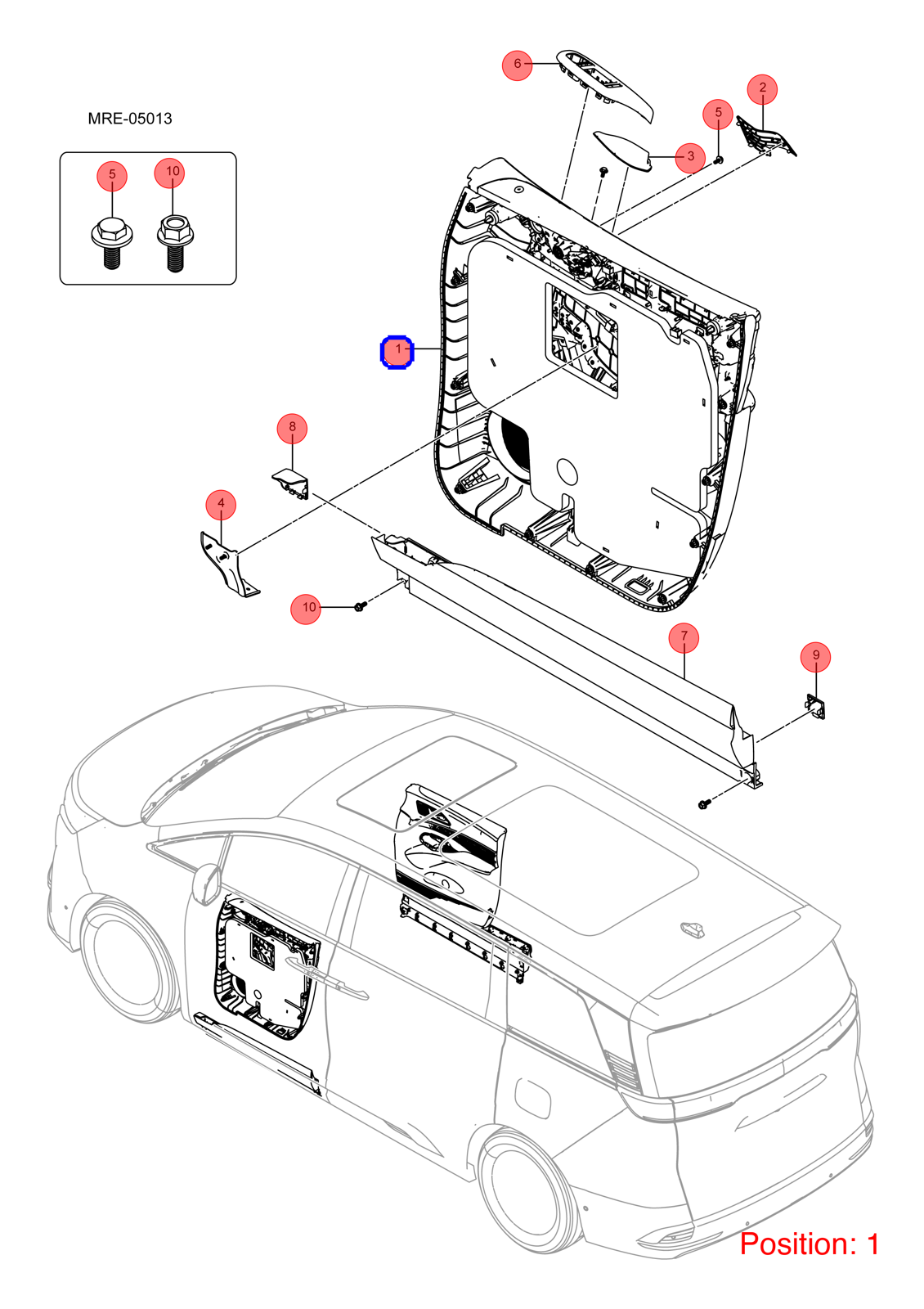 BYD Door panel OEM 1388171600 MRHB6102100B00ZA9 FOR DENZA 1388171600-BYD_OEM
