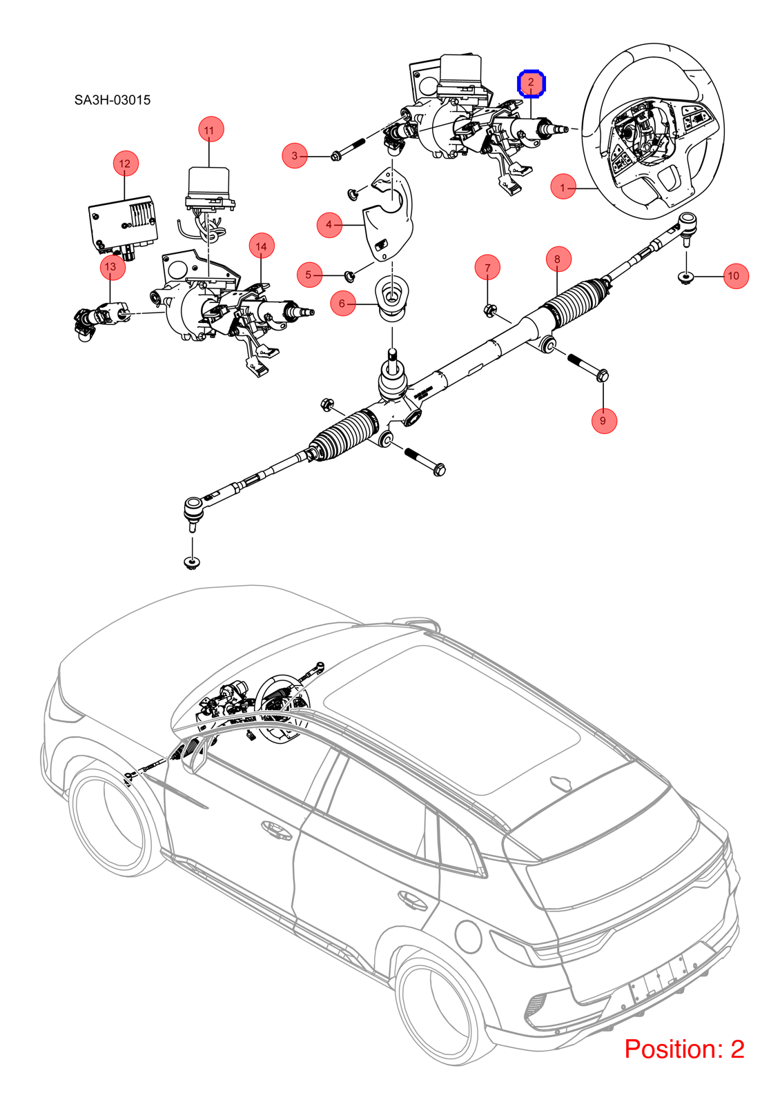 BYD Steering column OEM 1388667400 SA3HJ3414010A FOR Song 1388667400-BYD_OEM