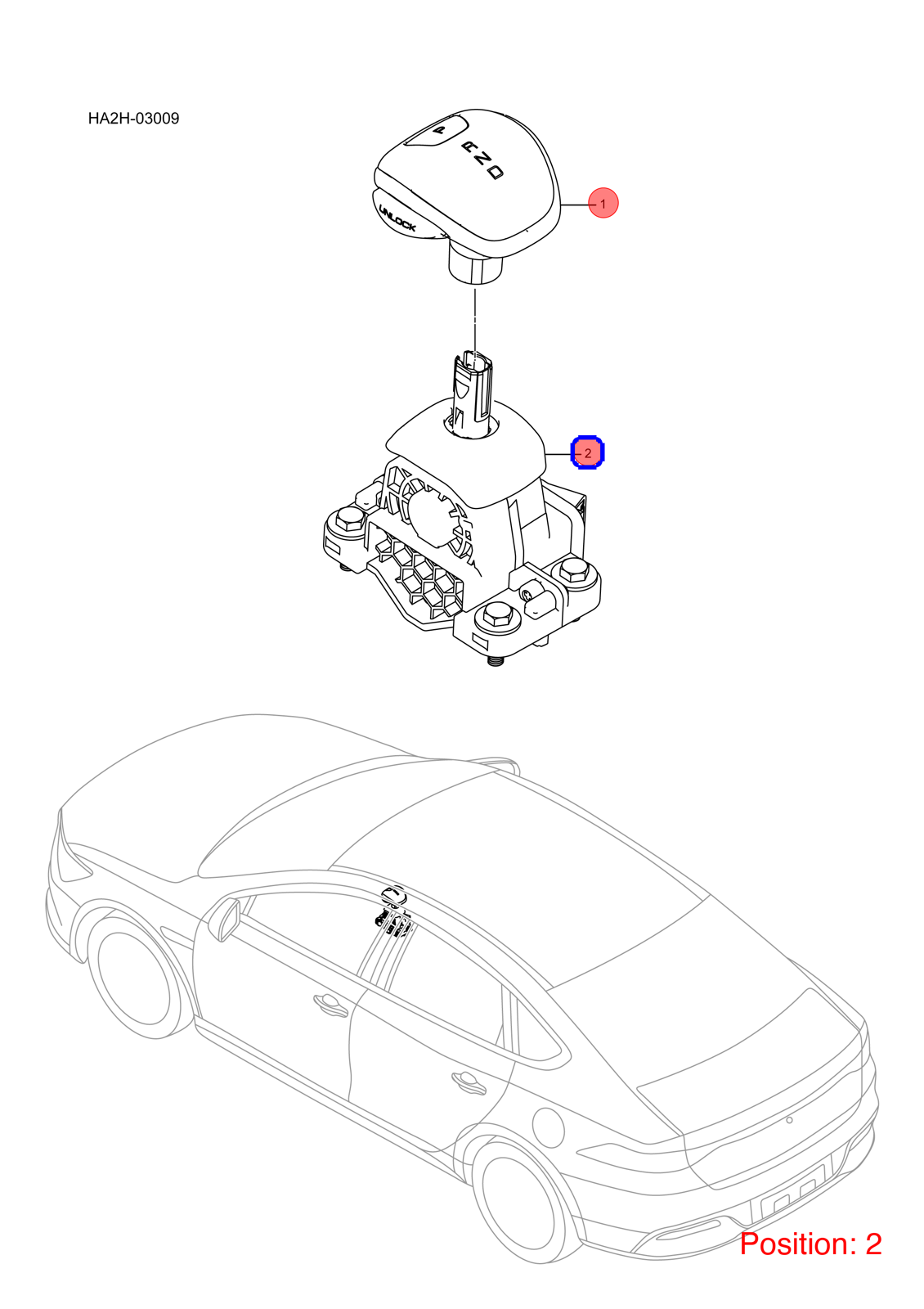 BYD Shift lever assembly OEM 1388673400 HA2E1703010V FOR Qin 1388673400-BYD_OEM