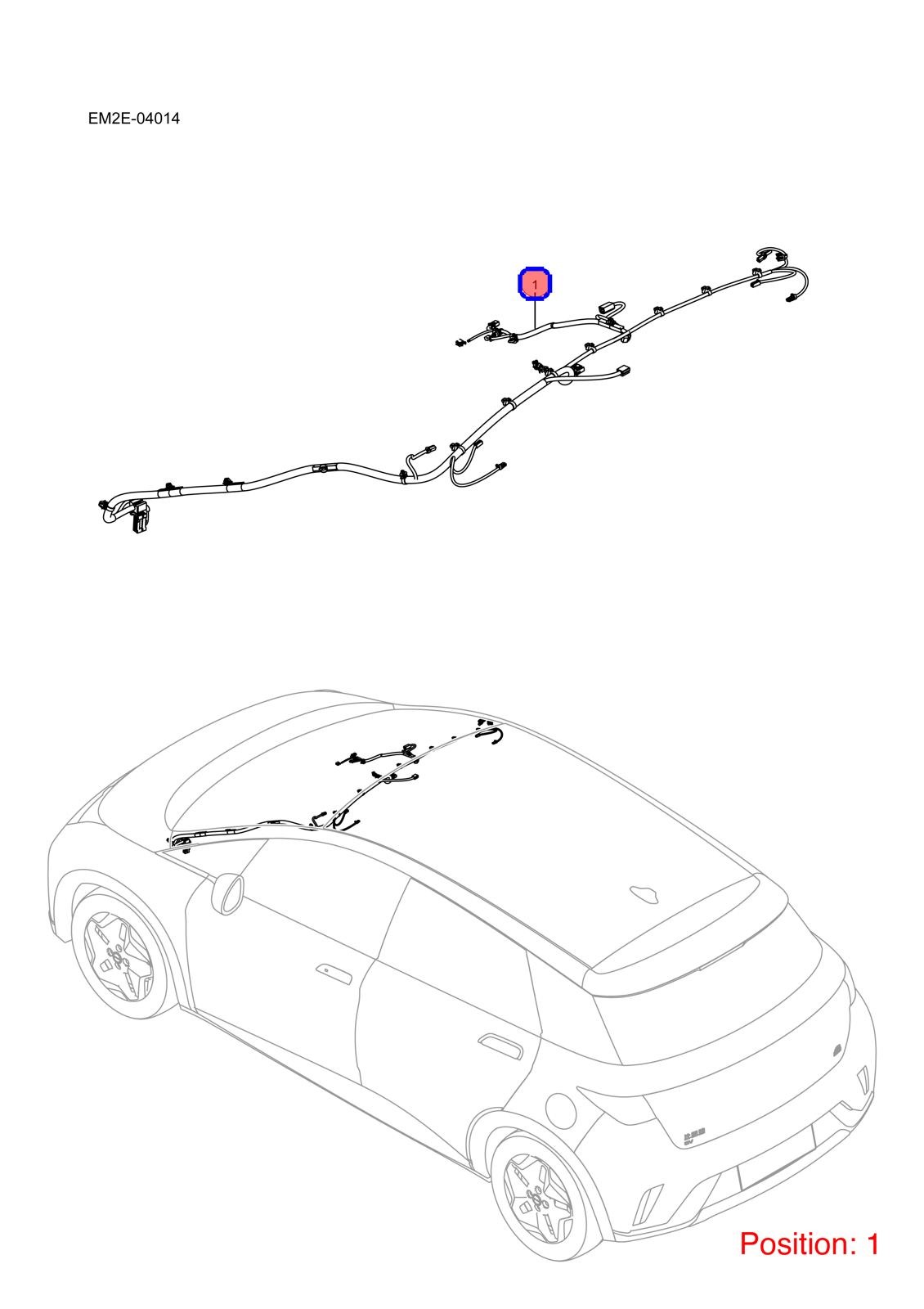 BYD Roof wiring harness OEM 1421180900 EM2EC4002800BD1 FOR Dolphin 1421180900-BYD_OEM