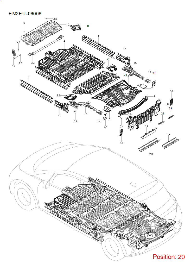 BYD Floor beam OEM 1425049700 EM2EU510131077 FOR Dolphin 1425049700-BYD_OEM