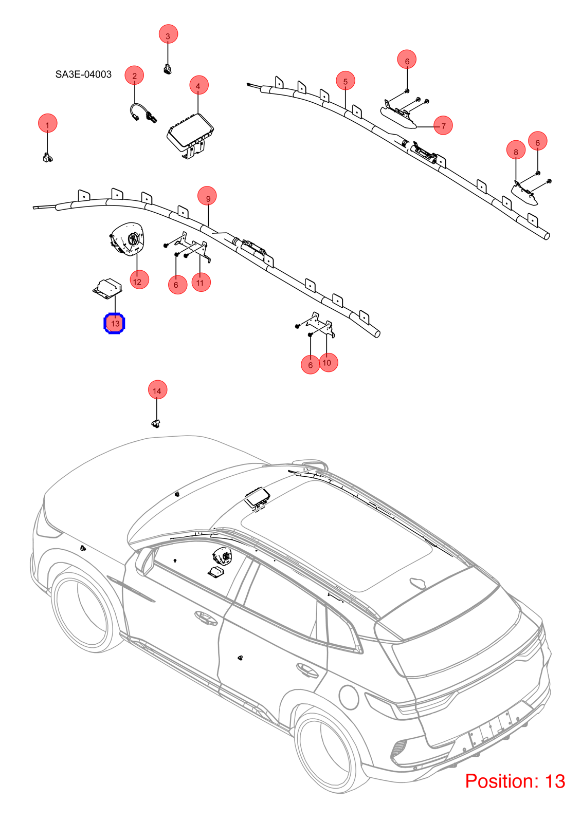 BYD Airbag computer OEM 1433063800 SA3EA3658100AD1 FOR Song 1433063800-BYD_OEM