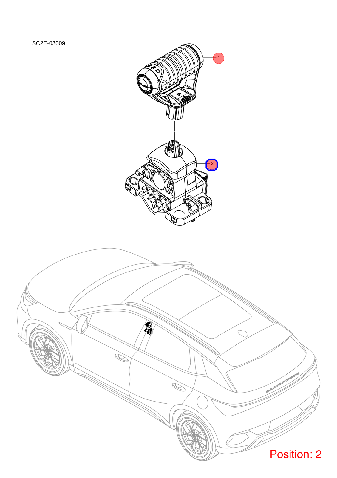 BYD Shift lever assembly OEM 1437224000 SC2E1703010Z FOR Atto3 Yuan 1437224000-BYD_OEM