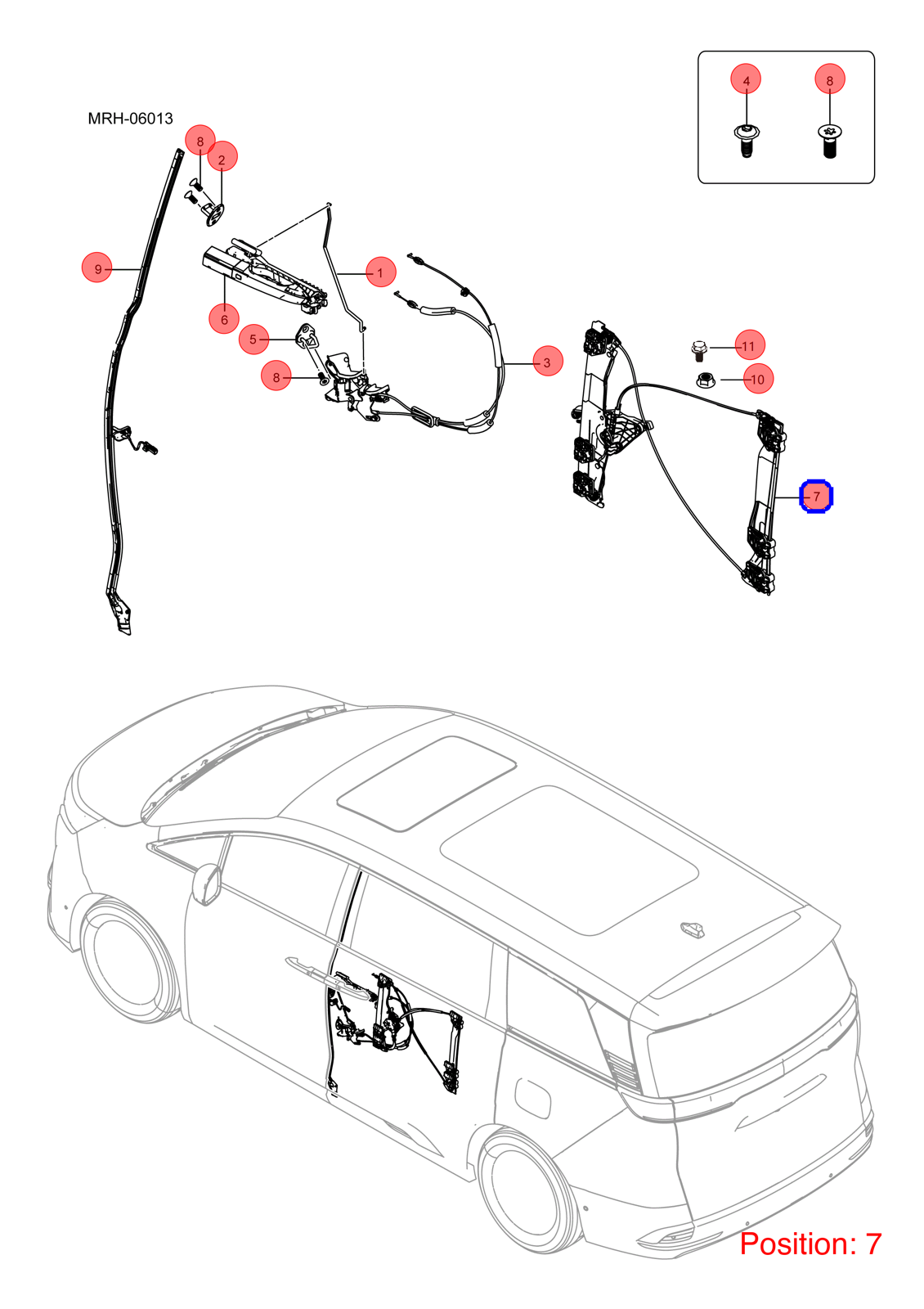BYD Rear Left Door Window Regulator OEM 1438658900 MRHB6204109A FOR DENZA 1438658900-BYD_OEM