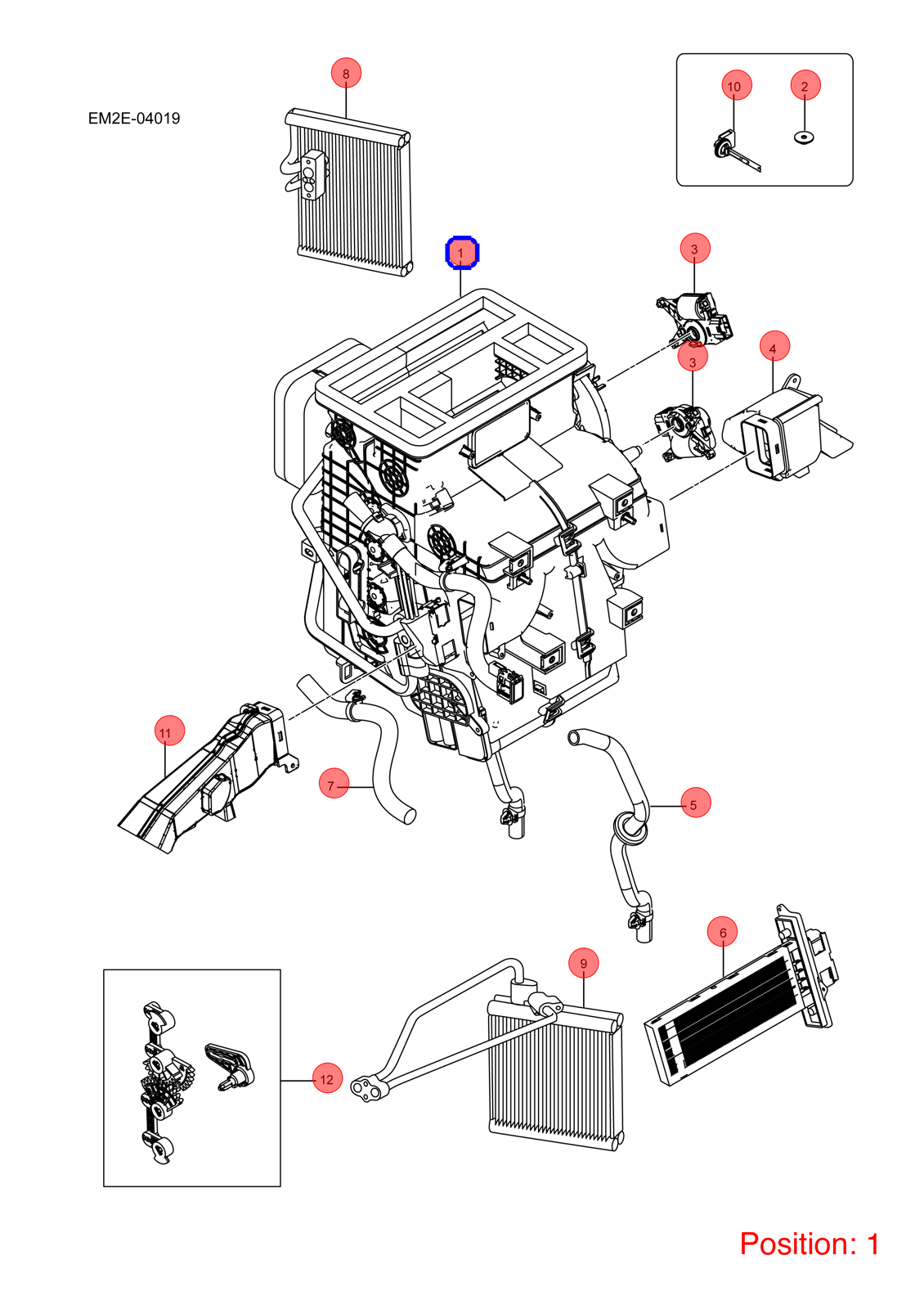 BYD Evaporator housing OEM 1441249300 EM2EUL8100100 FOR Dolphin 1441249300-BYD_OEM