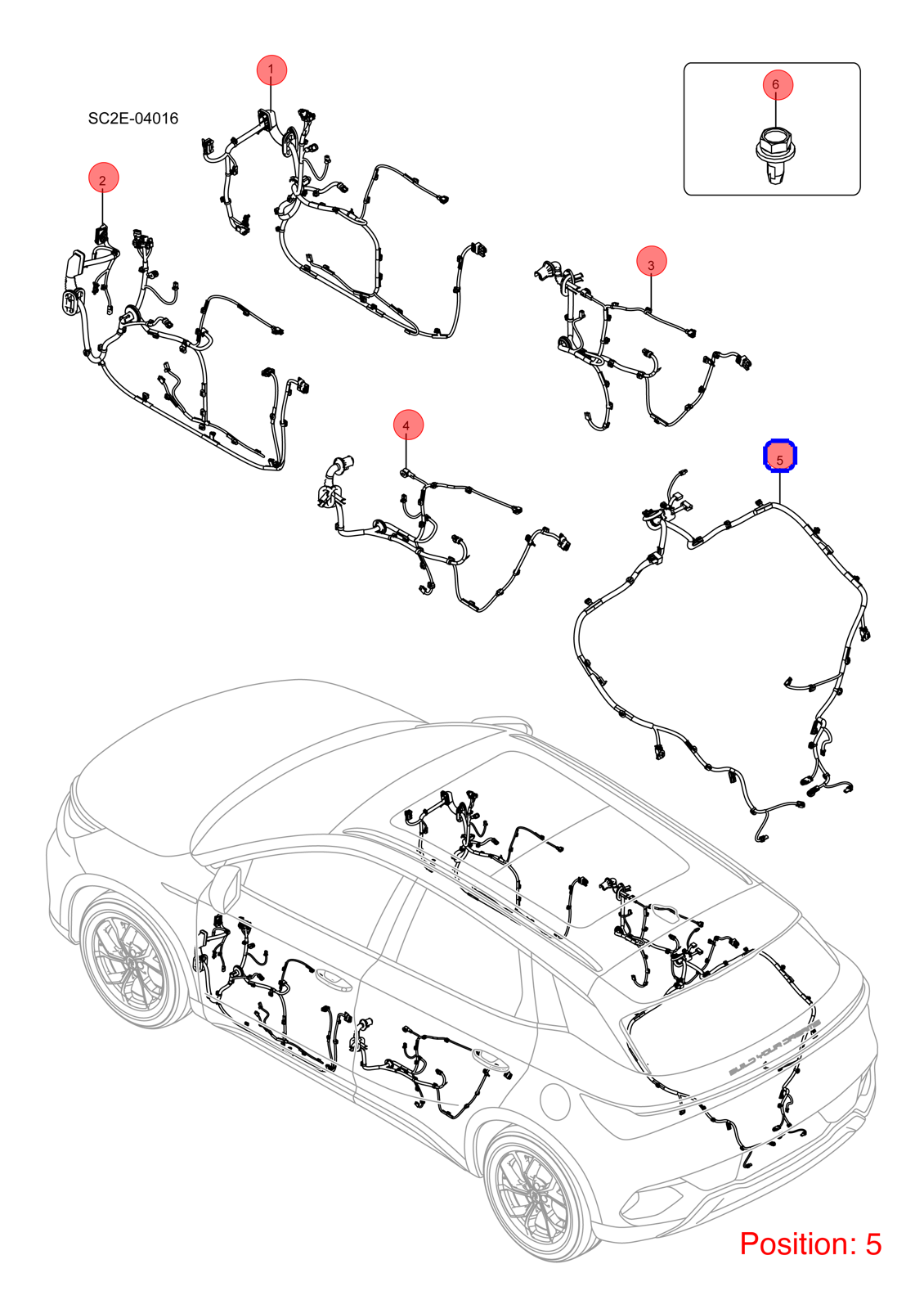 BYD Tailgate wiring harness OEM 1446449900 SC2E4002700BZD1 FOR Atto3 Yuan 1446449900-BYD_OEM