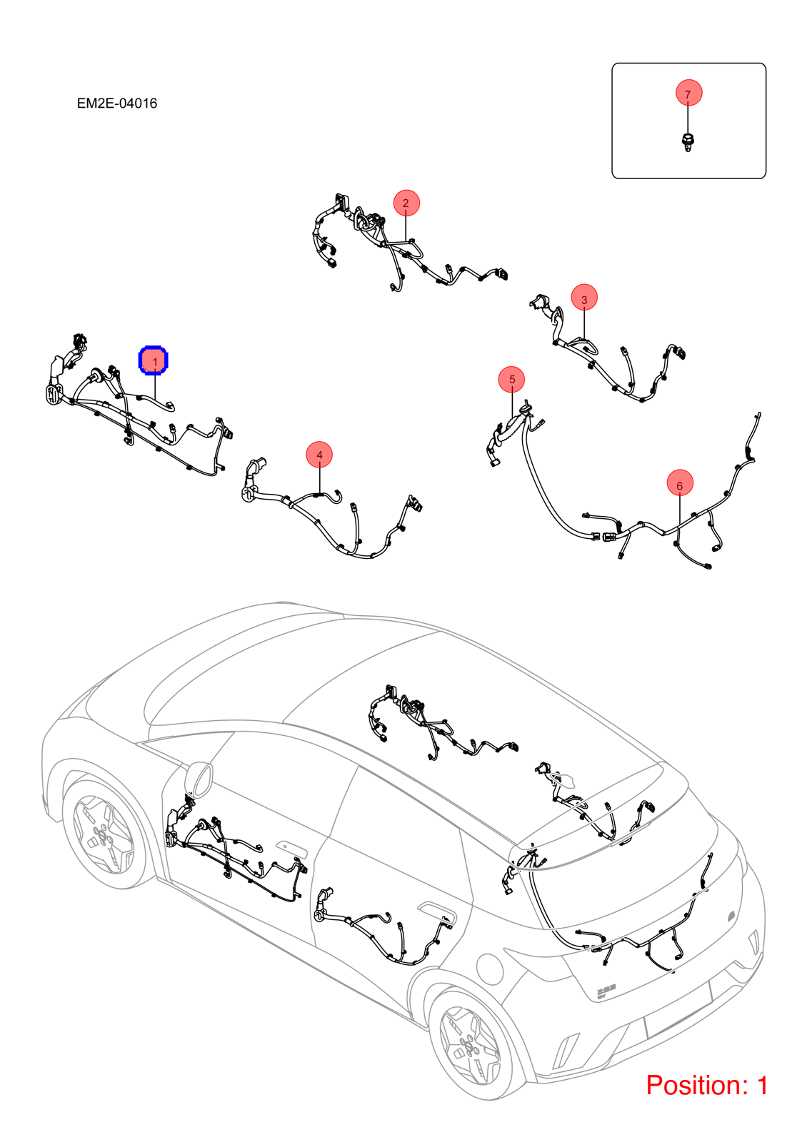 BYD Door wiring harness OEM 1447525300 EM2ECA4002100AZ FOR Dolphin 1447525300-BYD_OEM