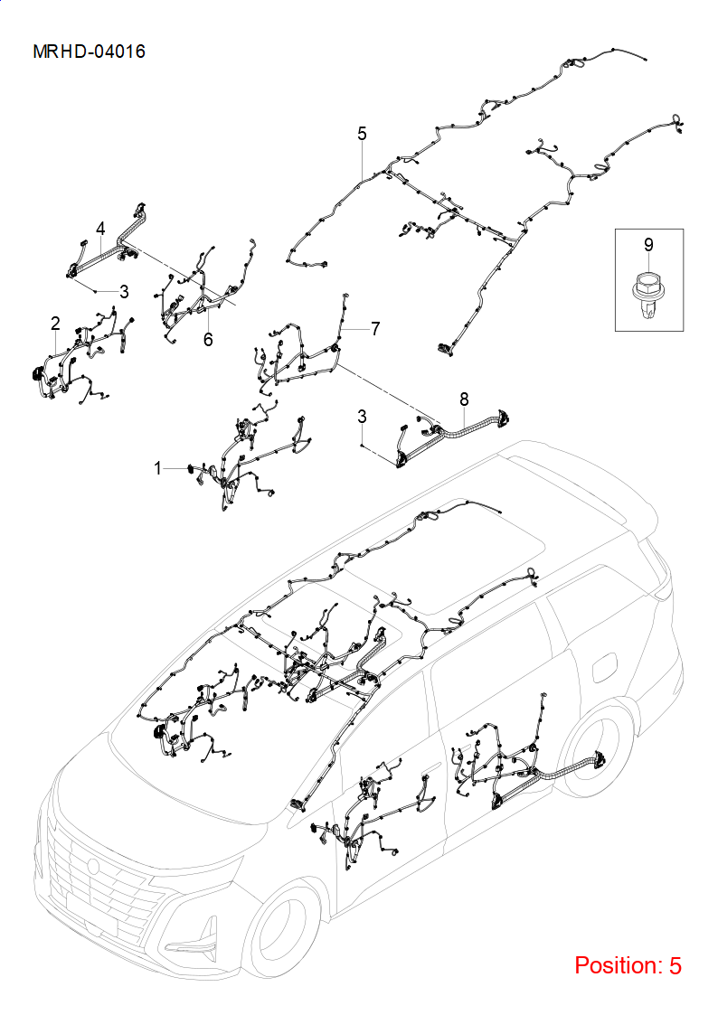 BYD Tailgate wiring harness OEM 1447527600 MRHD4002700A FOR DENZA 1447527600-BYD_OEM