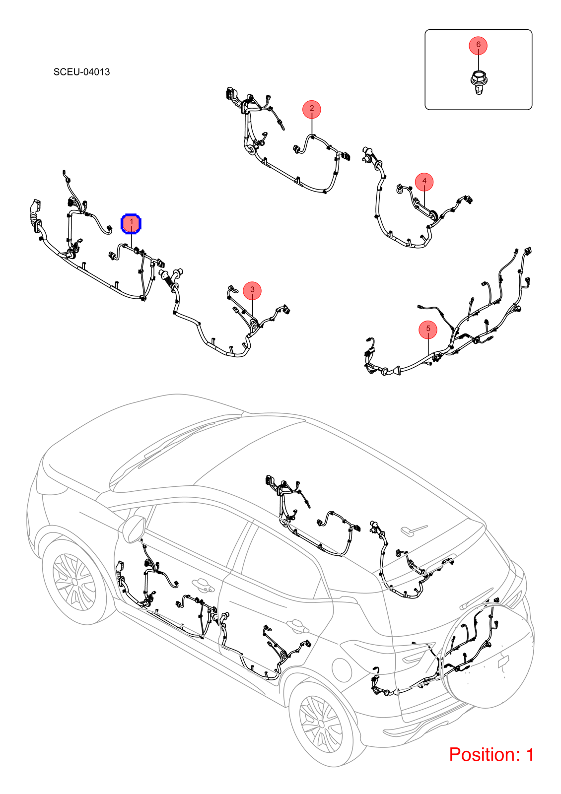 BYD Door wiring harness OEM 1450676400 SCEUA4002100AZ FOR Atto3 Yuan 1450676400-BYD_OEM
