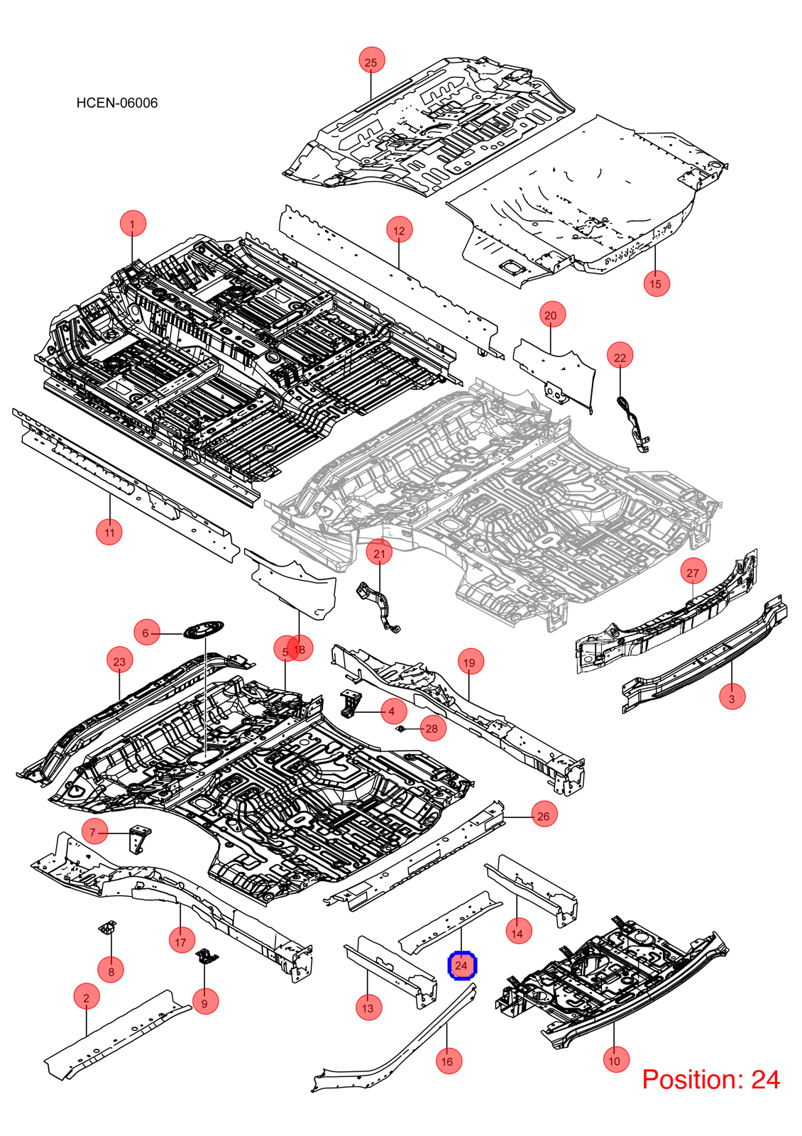 BYD Floor beam OEM 1454985200 HCEN510132077 FOR Han 1454985200-BYD_OEM