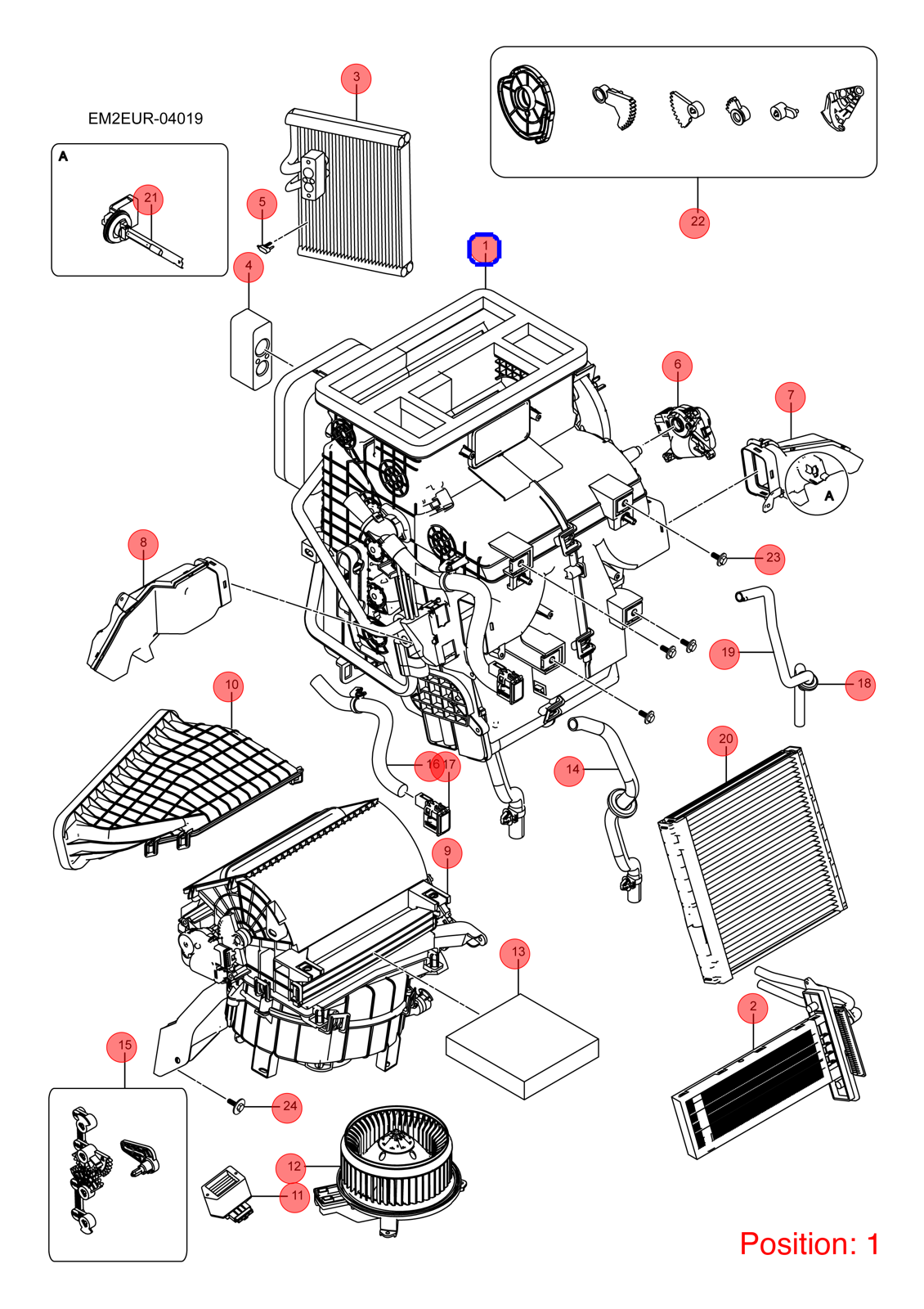 BYD Evaporator housing OEM 1455796200 EM2EUR8100100 FOR Dolphin 1455796200-BYD_OEM