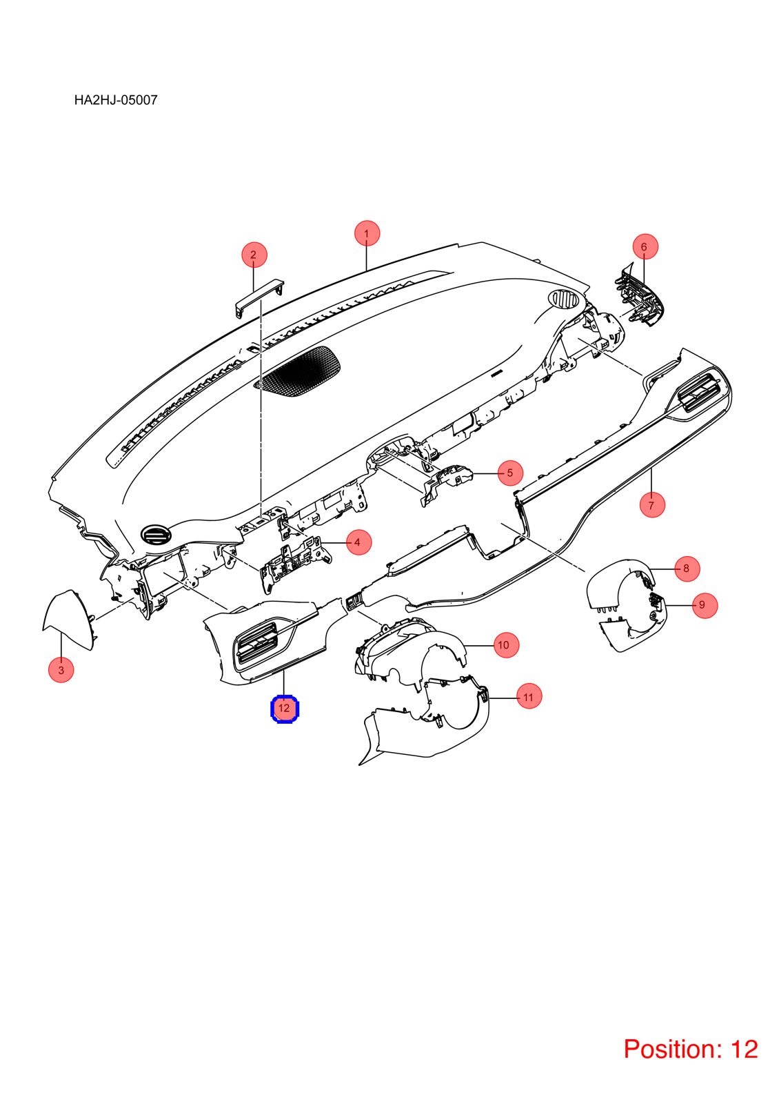 BYD Instrument panel trim OEM 1456834400 HA2HK5306150E FOR KING Chazor Seal5 Destroyer 1456834400-BYD_OEM