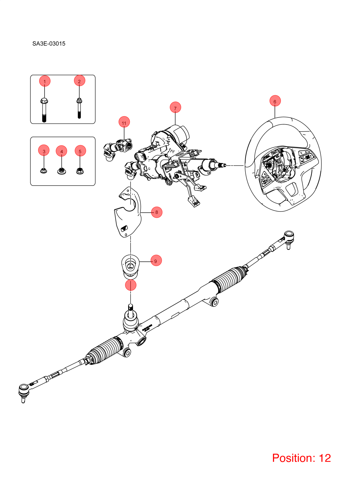BYD Steering column OEM 1461362100 SA3HA3404100D FOR Song 1461362100-BYD_OEM