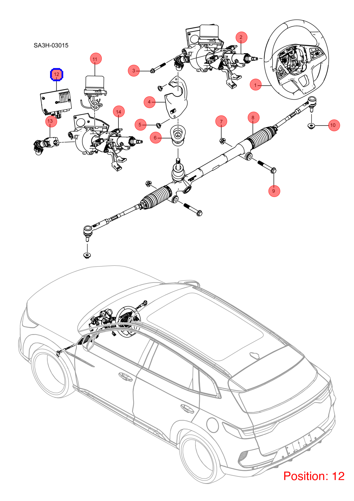 BYD Steering gear computer OEM 1461362200 SA3HA3414300D FOR Song 1461362200-BYD_OEM