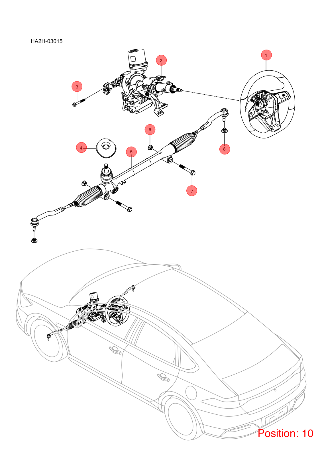 BYD Steering column OEM 1461451200 HA2HE3404100B FOR Qin KING Chazor Seal5 Destroyer 1461451200-BYD_OEM