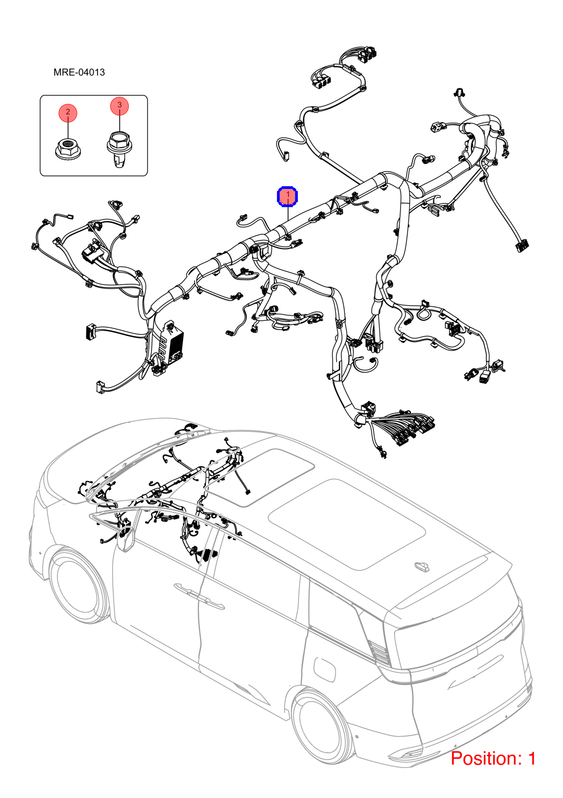 BYD Instrument panel wiring harness OEM 1462043300 MREB4003110DD1 FOR DENZA 1462043300-BYD_OEM
