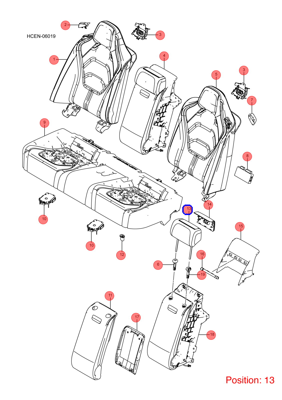 BYD Seat headrest OEM 1472920500 HCEF7008030 FOR Han 1472920500-BYD_OEM