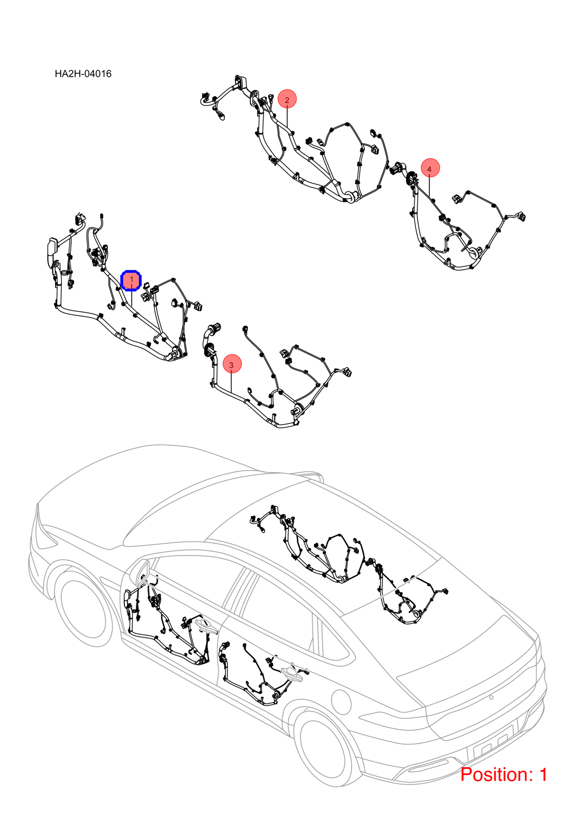 BYD Door wiring harness OEM 1474119400 HA2HE4002100BD2 FOR Qin 1474119400-BYD_OEM