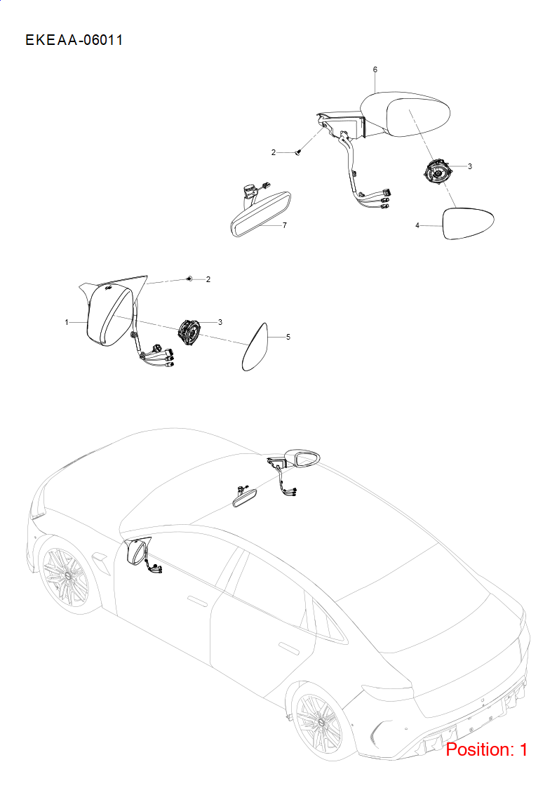 BYD Reverse mirror assembly OEM 1475050900 EKEA8202100G FOR Seal 1475050900-BYD_OEM