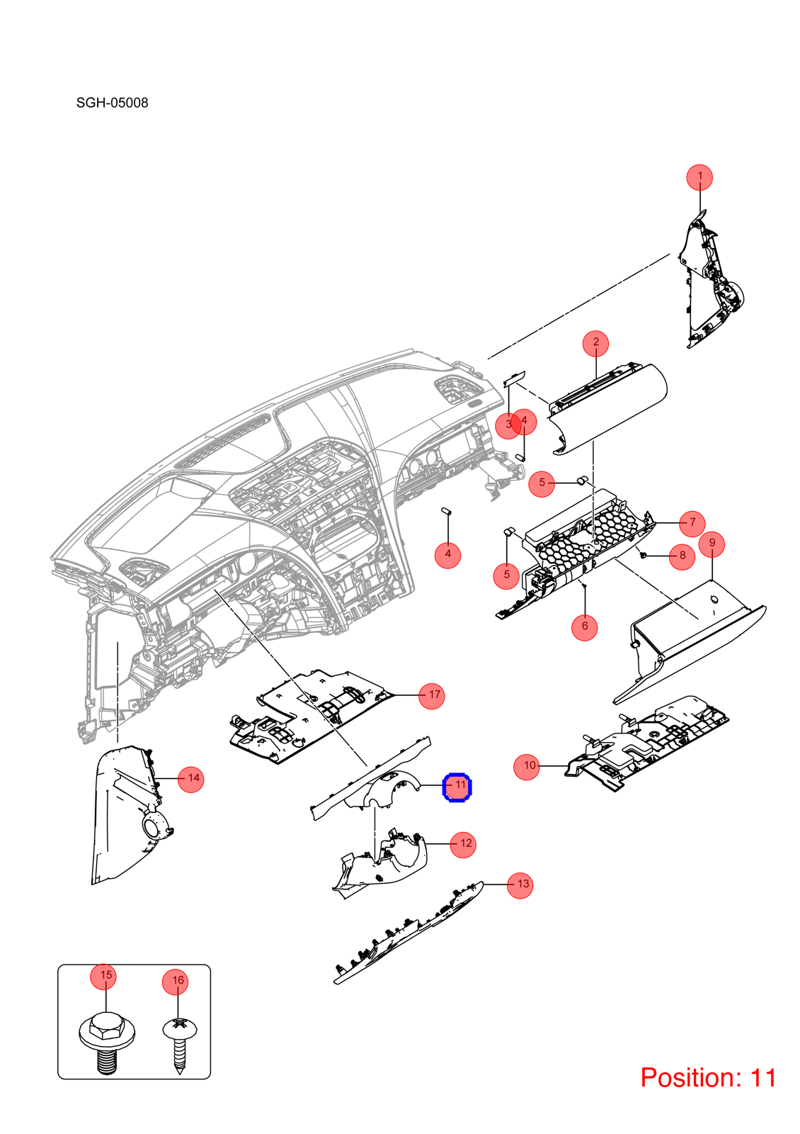 BYD Steering column trim panel OEM 1480606700 SGHA530667000ZAN FOR YANGWANG 1480606700-BYD_OEM