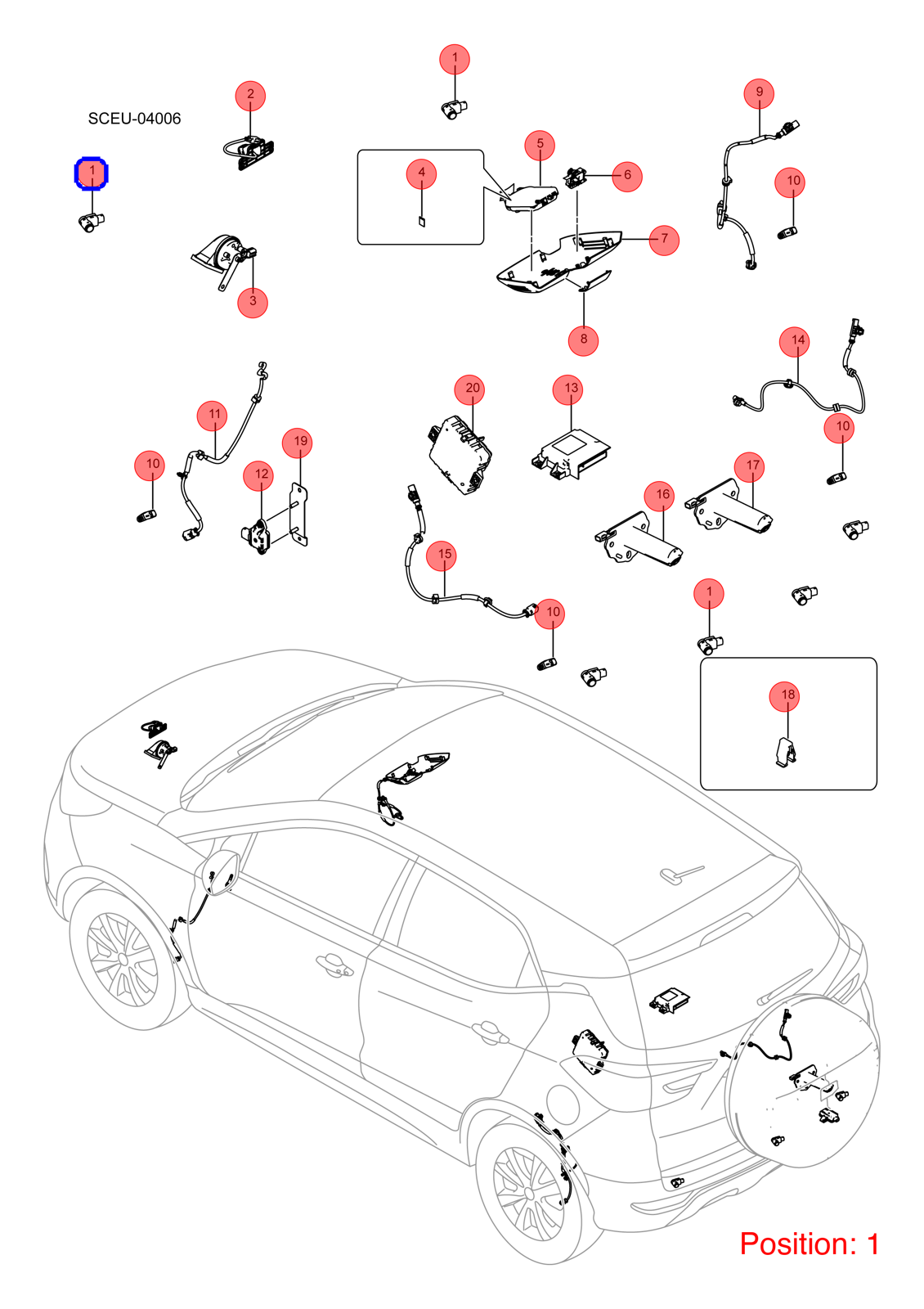 BYD Parking Sensor OEM 1489794300 SCED360330000HAN FOR Atto3 Yuan 1489794300-BYD_OEM
