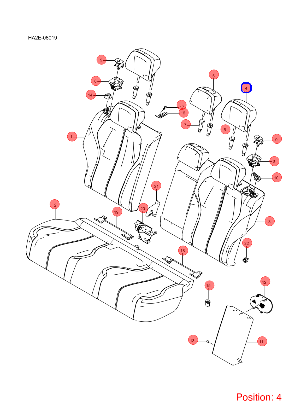 BYD Seat headrest OEM 1500063900 HA2HE700801000ZM FOR Qin 1500063900-BYD_OEM