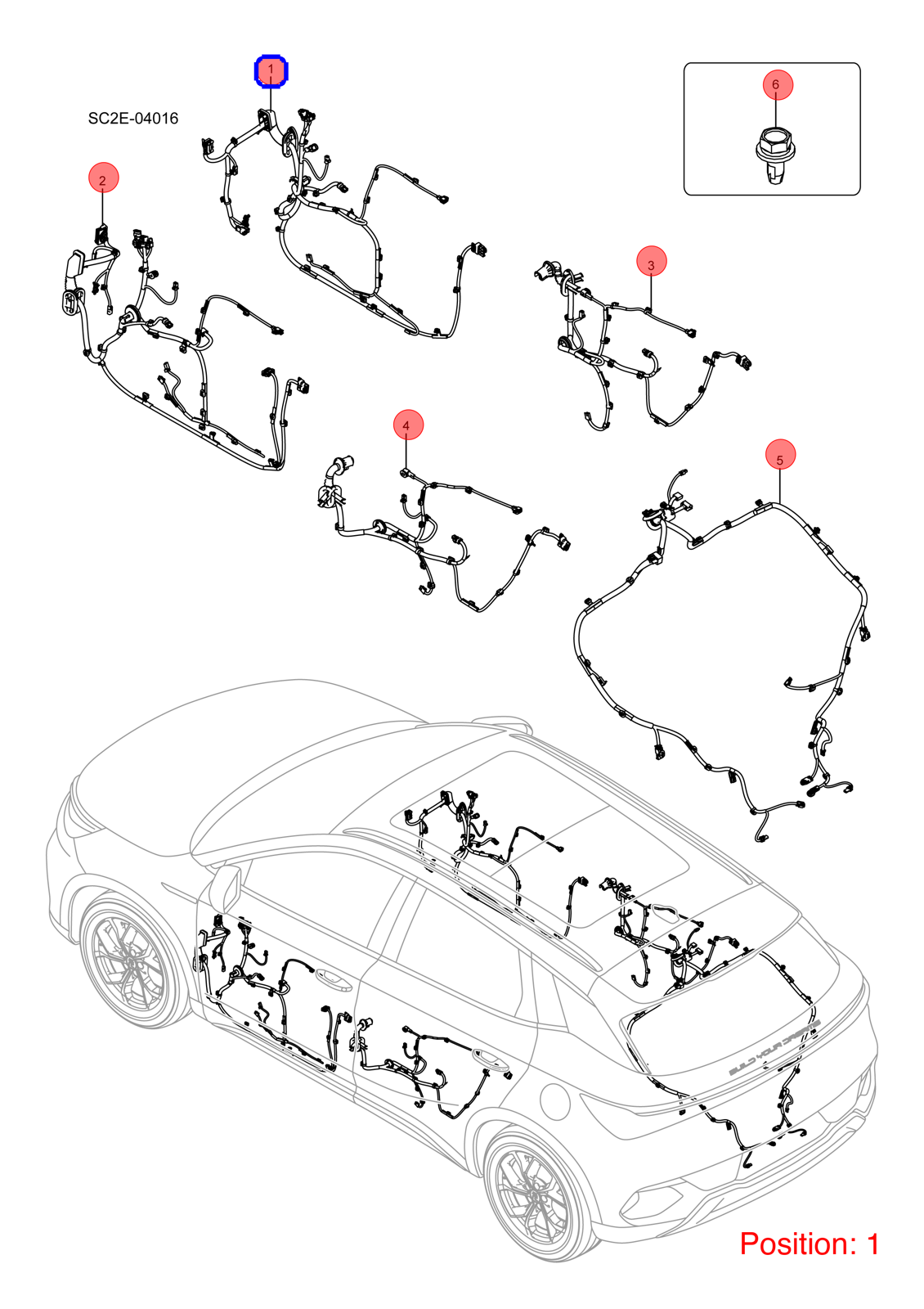 BYD Door wiring harness OEM 1510784000 SC2EU4002200AZ FOR Atto3 Yuan 1510784000-BYD_OEM