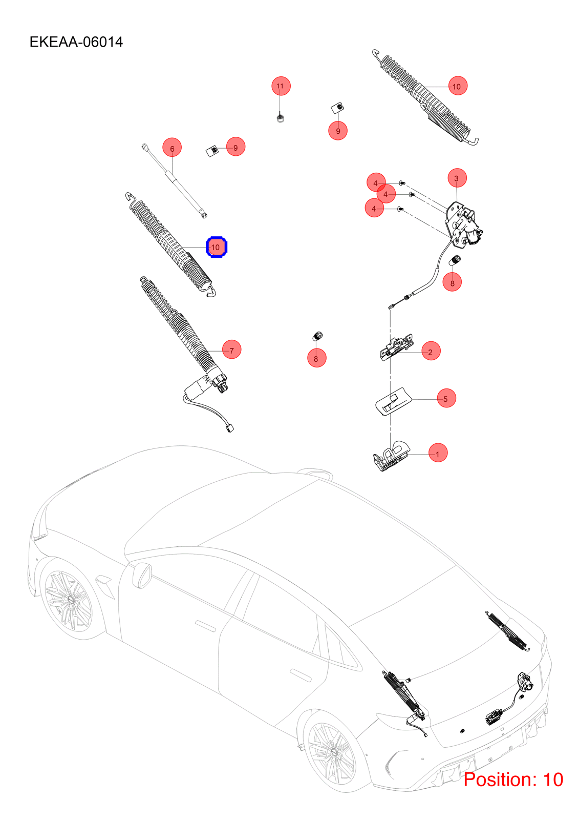 BYD Tailgate spring OEM 1514981500 EKEAA5606133A FOR Seal 1514981500-BYD_OEM